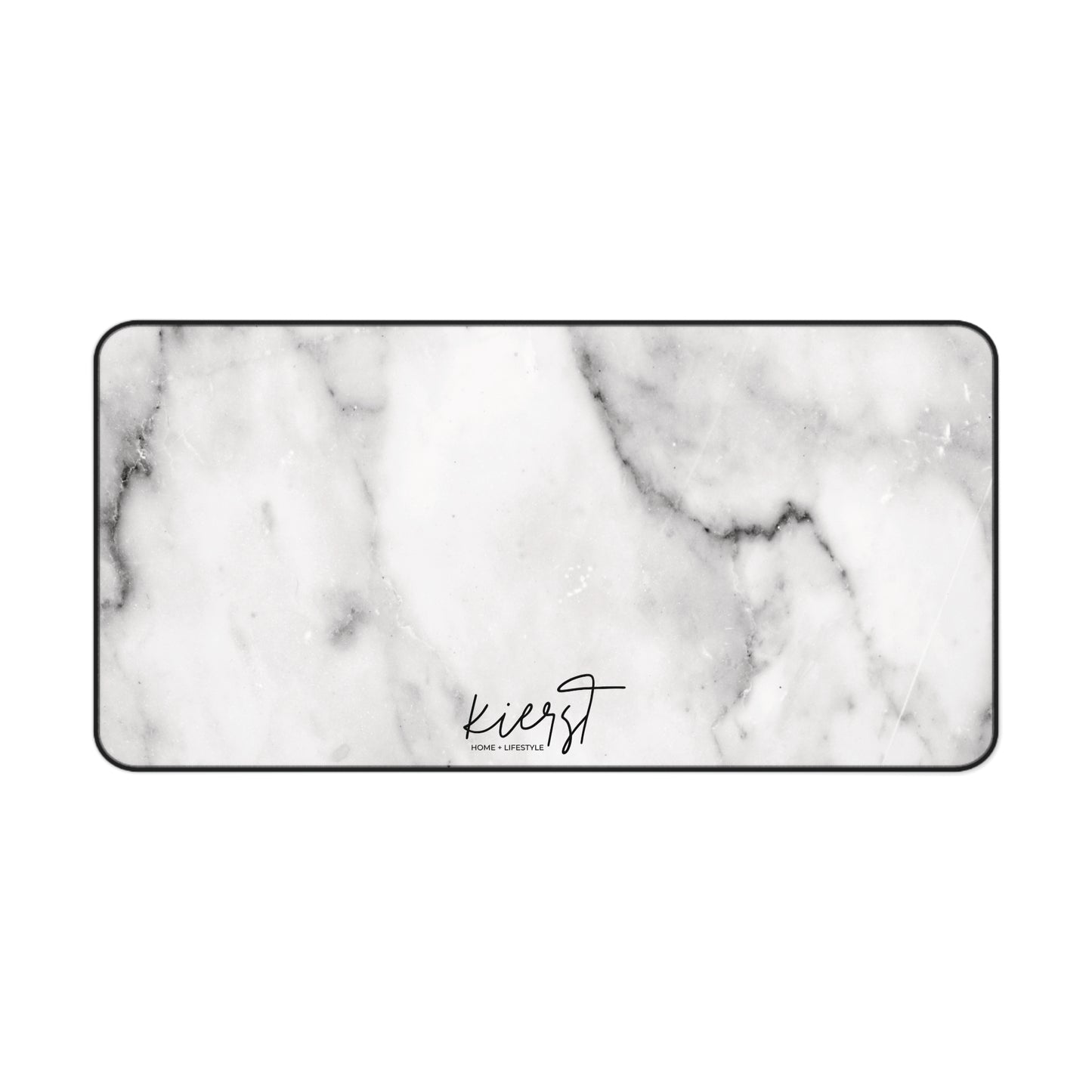 Lived-In White and Grey Marble Desk Mat | Softly Styled Workspace Staple