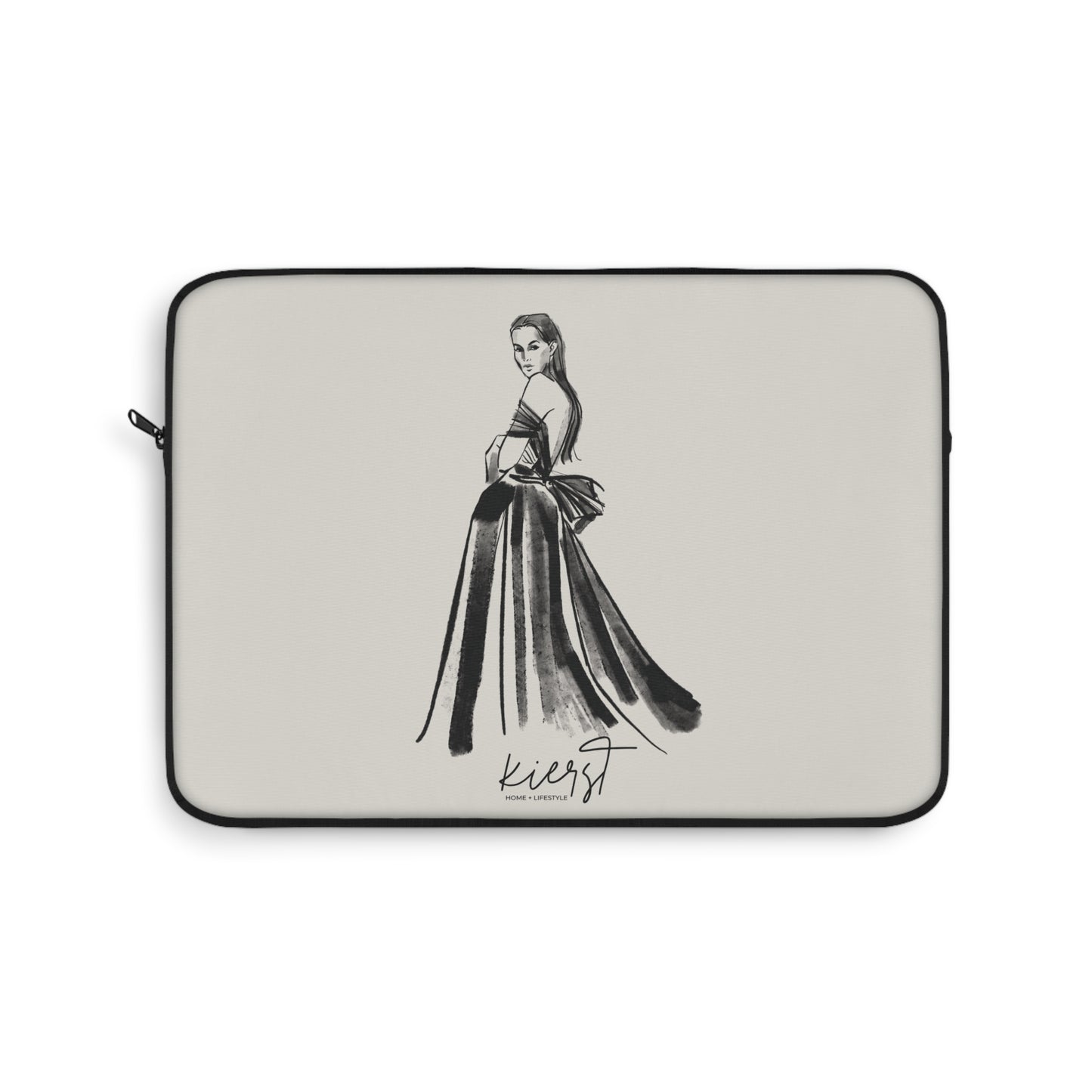 Elegant Evening Gown Sketch Laptop Sleeve | Fashion Illustration for Work & Travel
