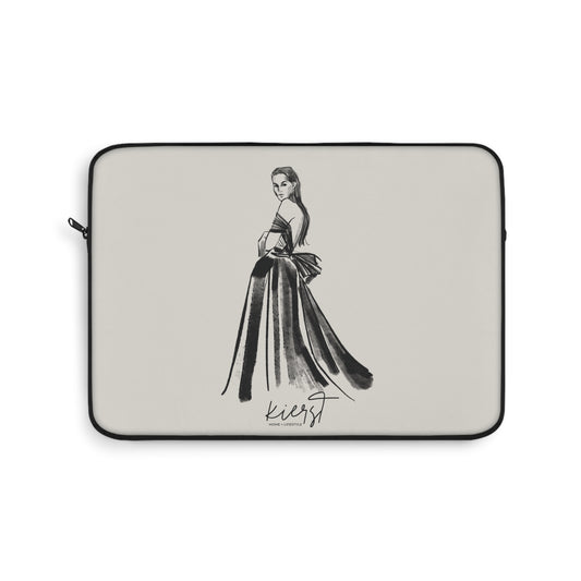 Elegant Evening Gown Sketch Laptop Sleeve | Fashion Illustration for Work & Travel