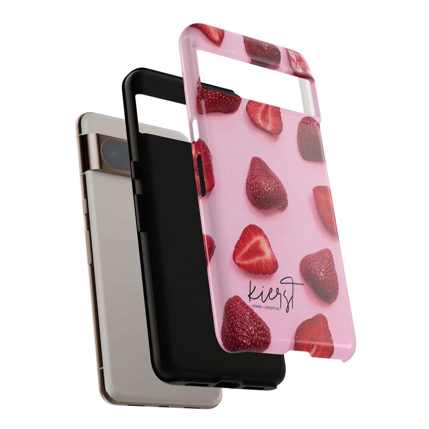 Strawberries Google Pixel Case | Blush-Toned Charm Meets Playful Precision