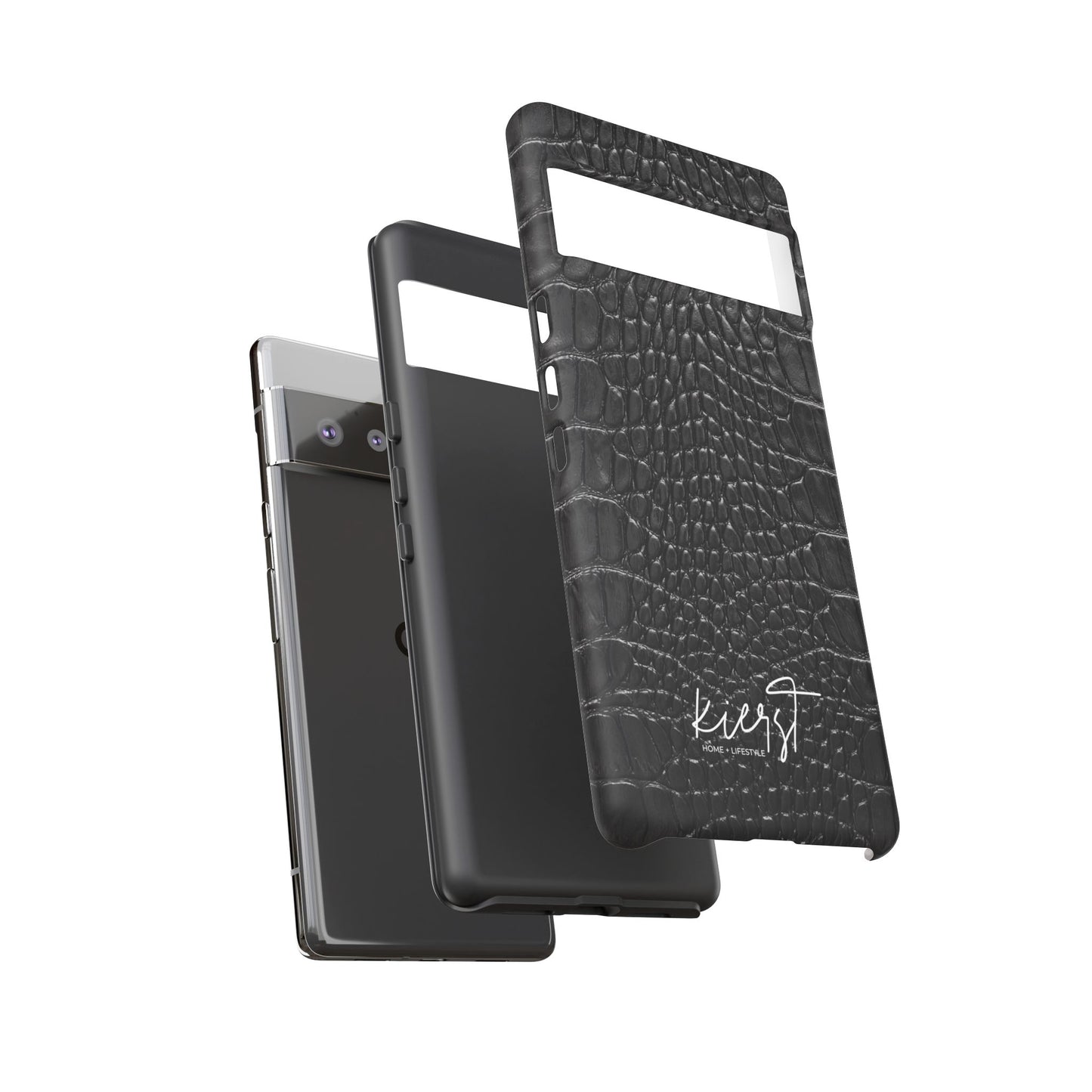 Black Alligator Print Google Pixel Case | Sleek Texture Illusion, Bold Everyday Protection
