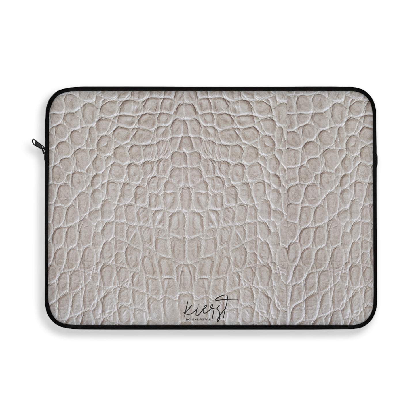 Cream Reptile Print Laptop Sleeve | Elevated Printed Texture for Everyday Tech