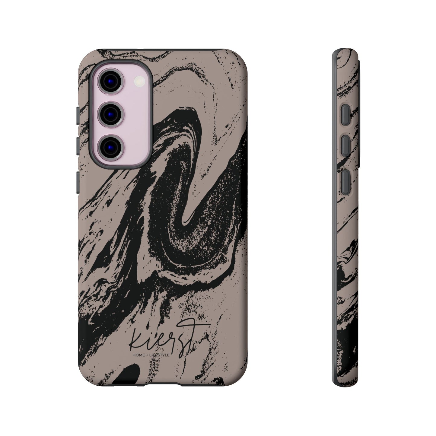 Taupe and Black Marble Samsung Galaxy Phone Case | Sleek, Durable Protection - Edgy, Modern Design