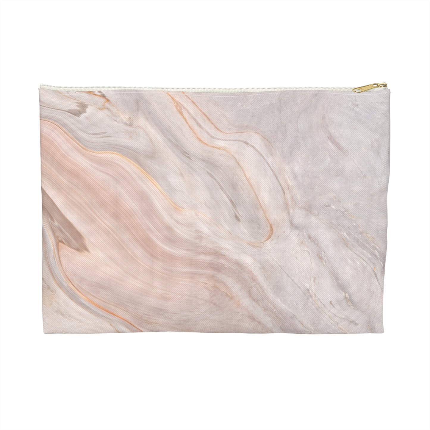 Blush Swirl Marble Accessory Pouch – Soft Neutral Stone-Inspired Print
