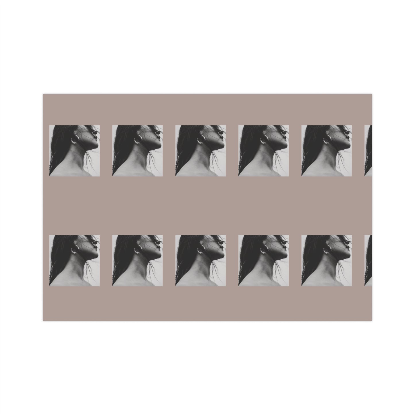 Black + White Fashion Portrait Wrapping Paper
