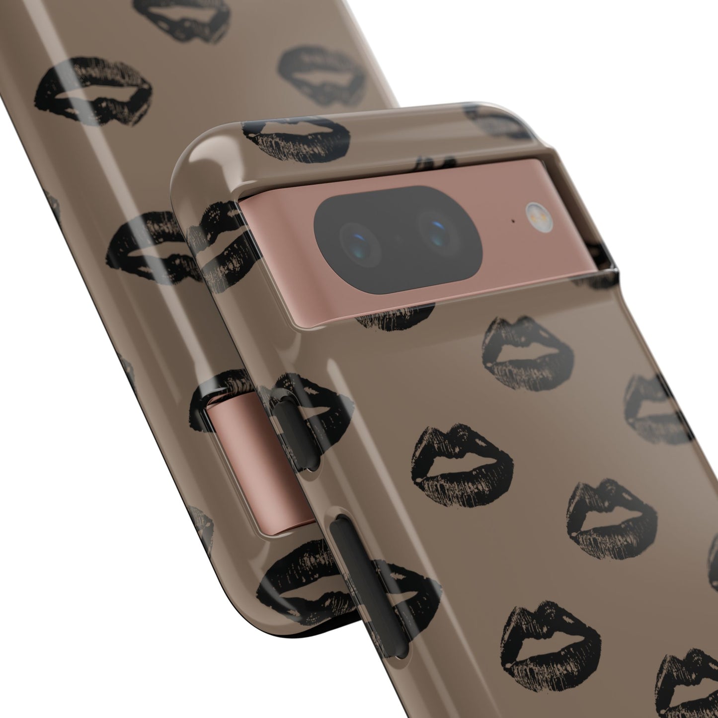 Black Lips on Mocha Google Pixel Phone Case | Soft Edge, Bold Energy