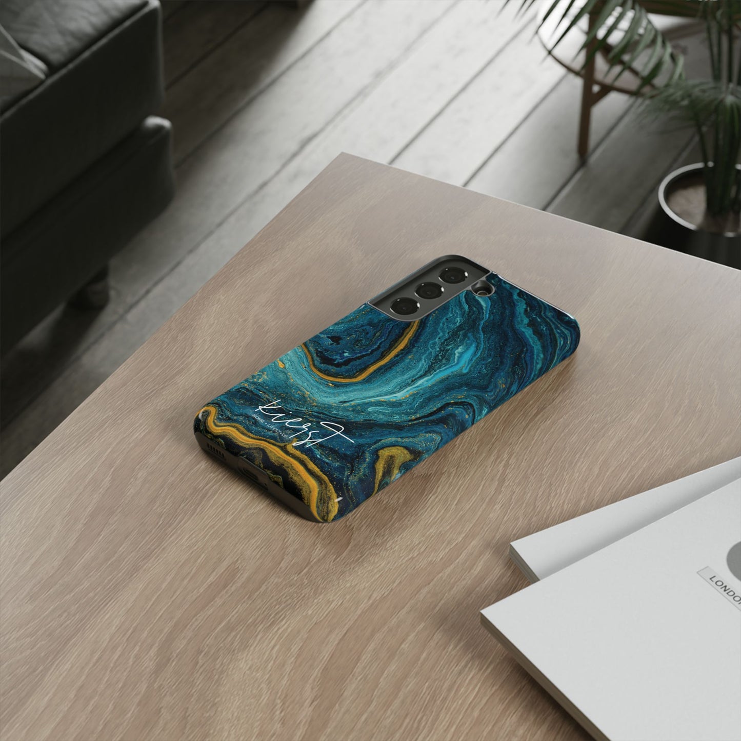 Gold & Teal Marble Samsung Galaxy Case | Swirled Depth Meets Everyday Edge