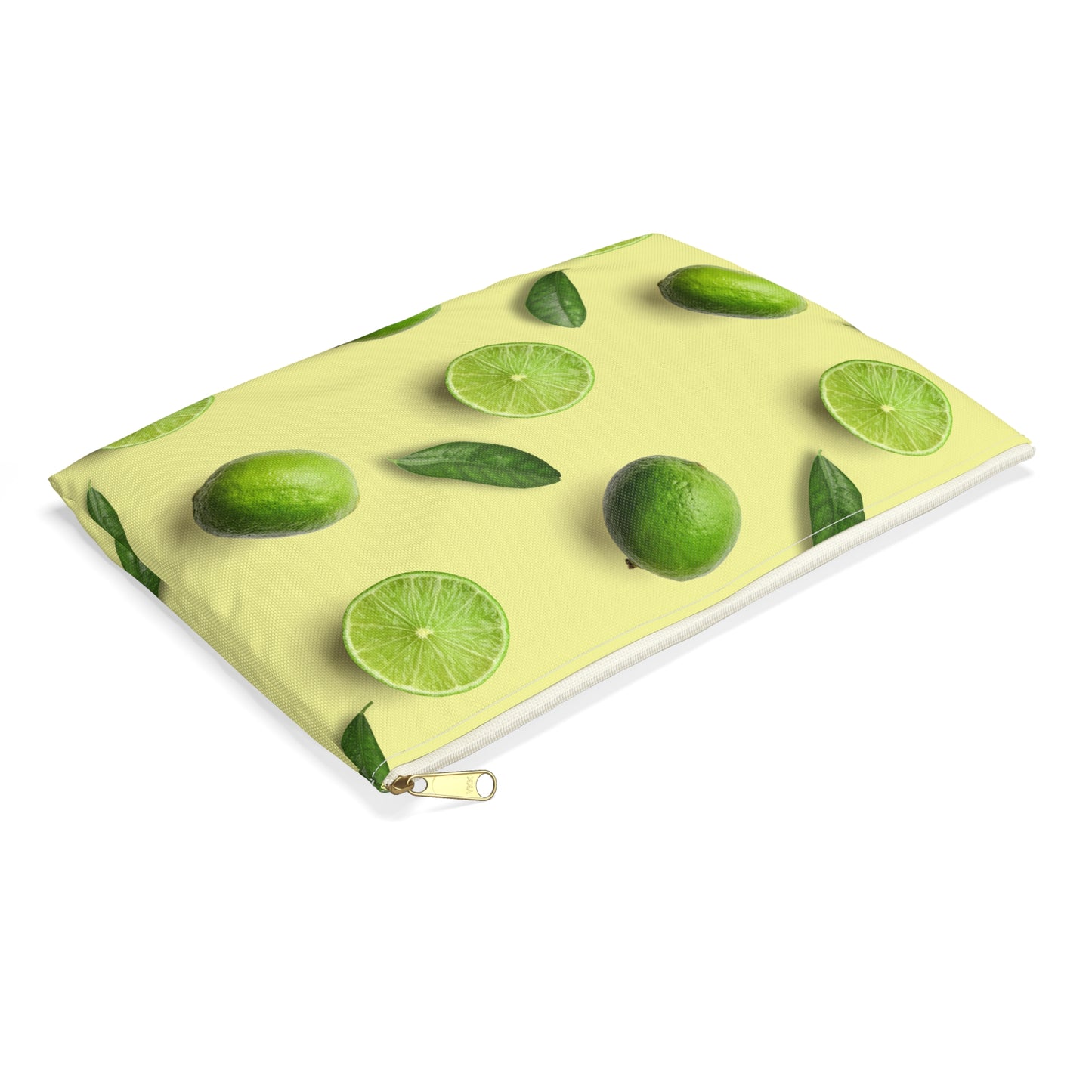 Limes Accessory Pouch – Limited Edition Citrus Print on Pastel Yellow