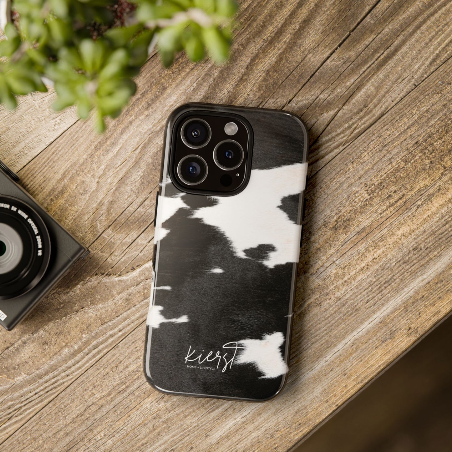 Black and White Cow Hide Print iPhone Case