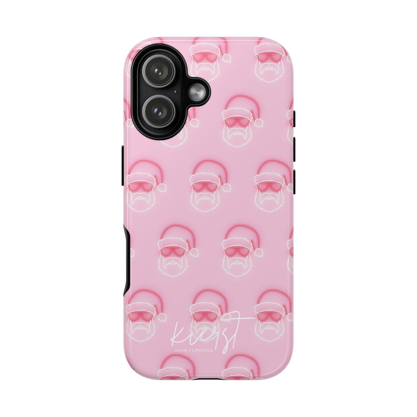 Holiday 25 Neon Sign Santa on Pink iPhone Case