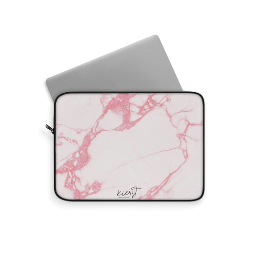 Pink + White Marble Laptop Sleeve