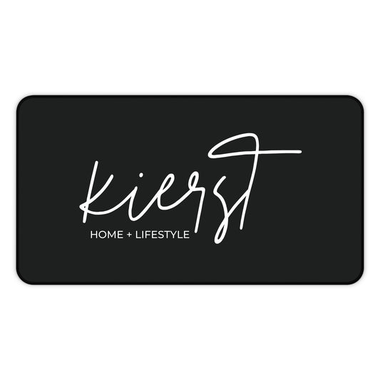 Black Desk Mat with kierst Logo | Sophisticated Workspace Staple