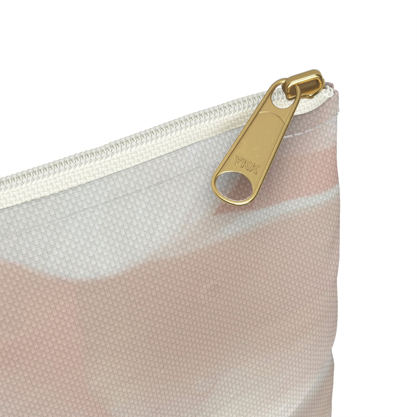 Iridescent Petals Accessory Pouch – Soft Pink Floral-Inspired Print
