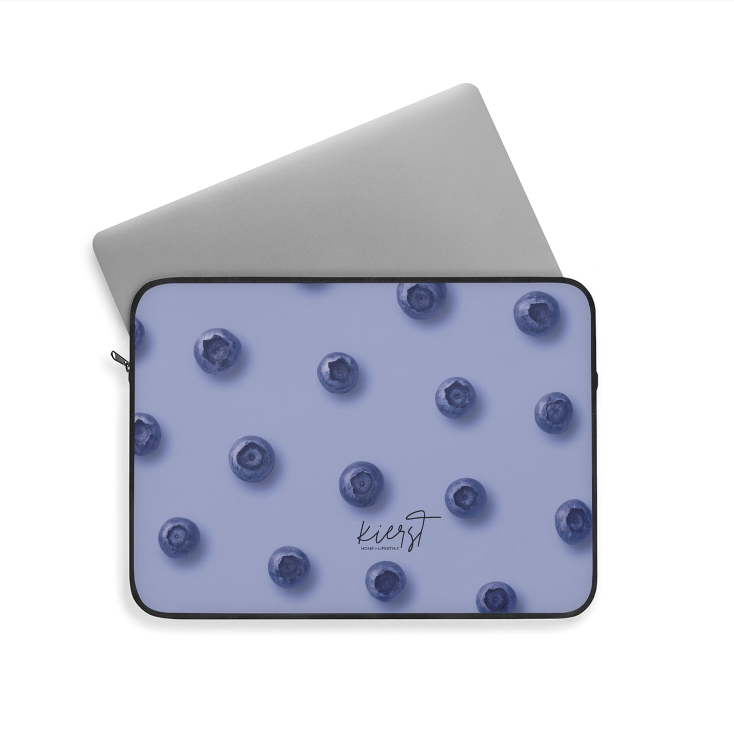 Blueberries Laptop Sleeve | Protective Case with Blue Fruit Pattern on Periwinkle