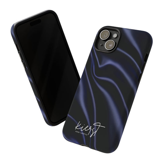 Navy Silk Print iPhone Case