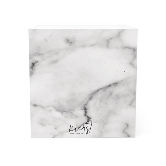 Lived-In Grey and White Marble Note Cube | Timeless Minimalism