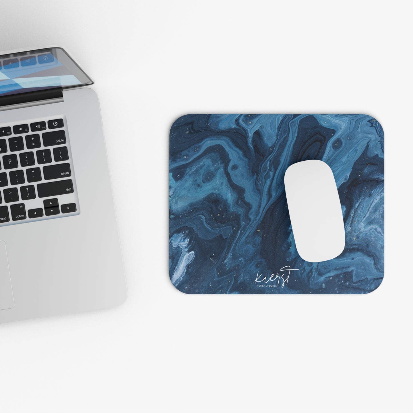Blue Marble Mouse Pad – Deep Navy & Indigo Swirl