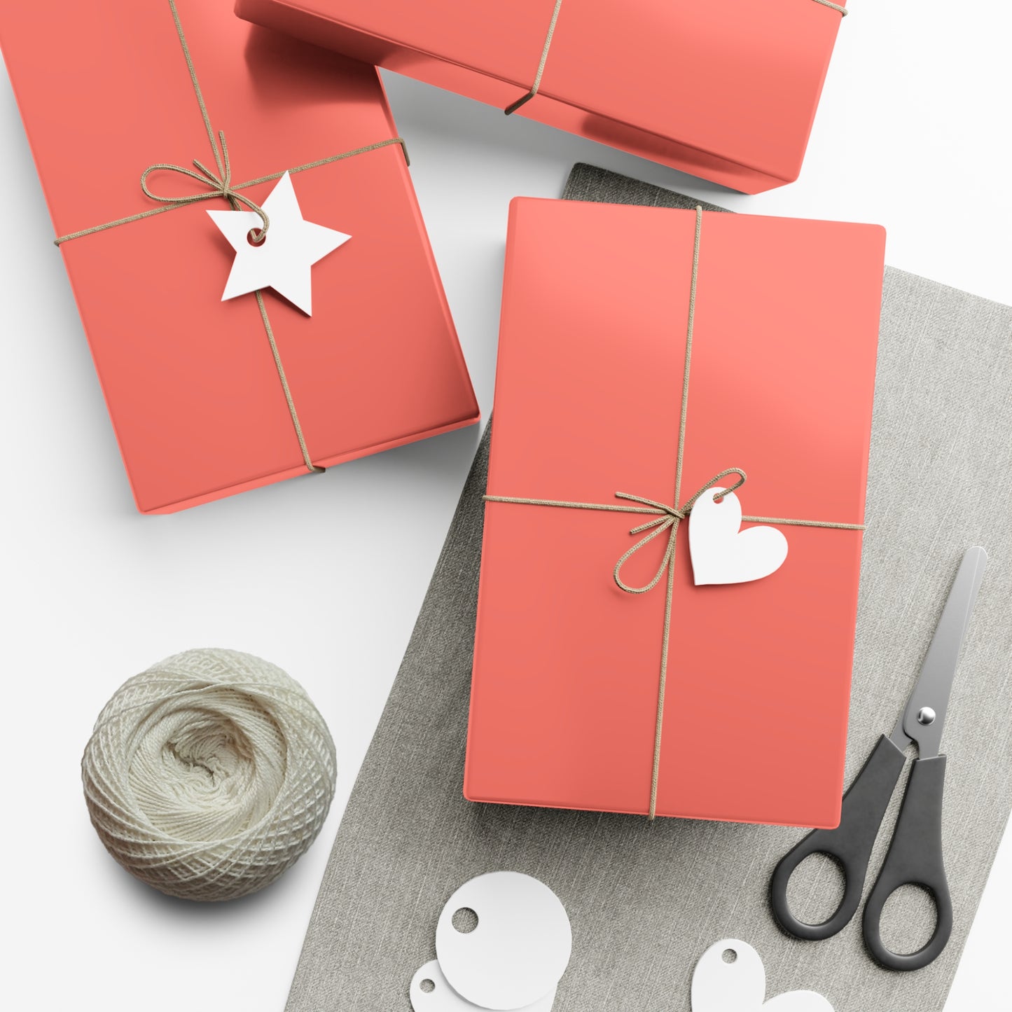 Coral Reef Wrapping Paper | Vibrant Monochrome Gift Wrap in Satin or Matte Finish