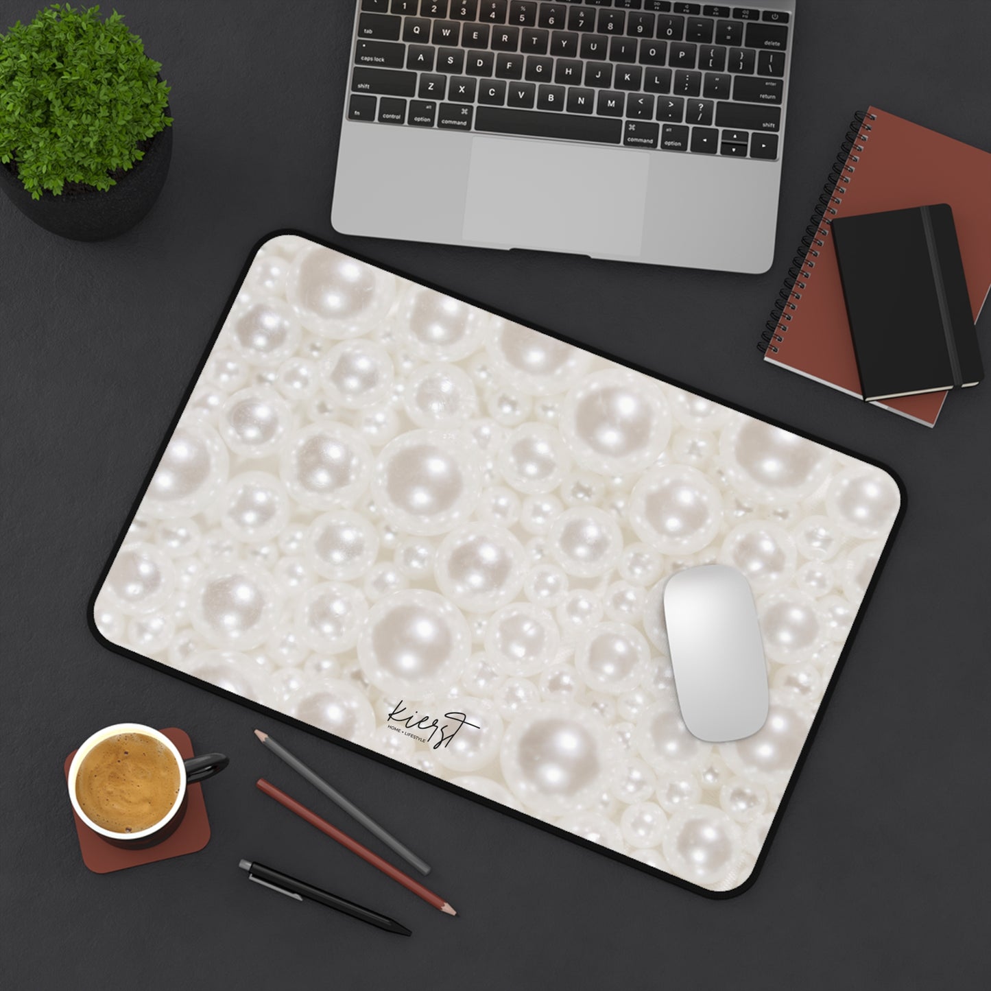 Various Pearls Desk Mat | Luxe-Inspired Workspace Accent
