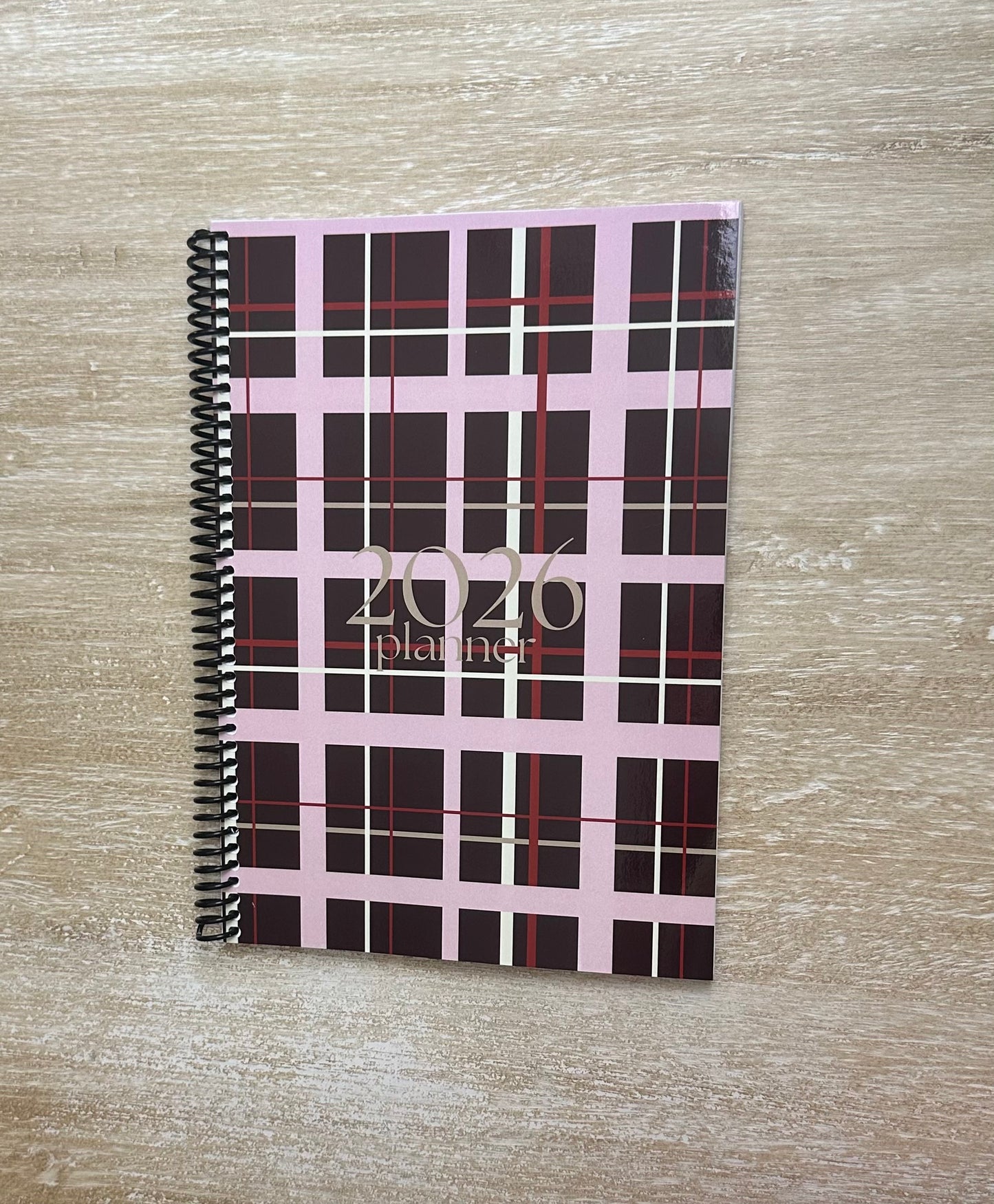 2026 Lifestyle Planner - Signature Pink and Velvet Noir Plaid