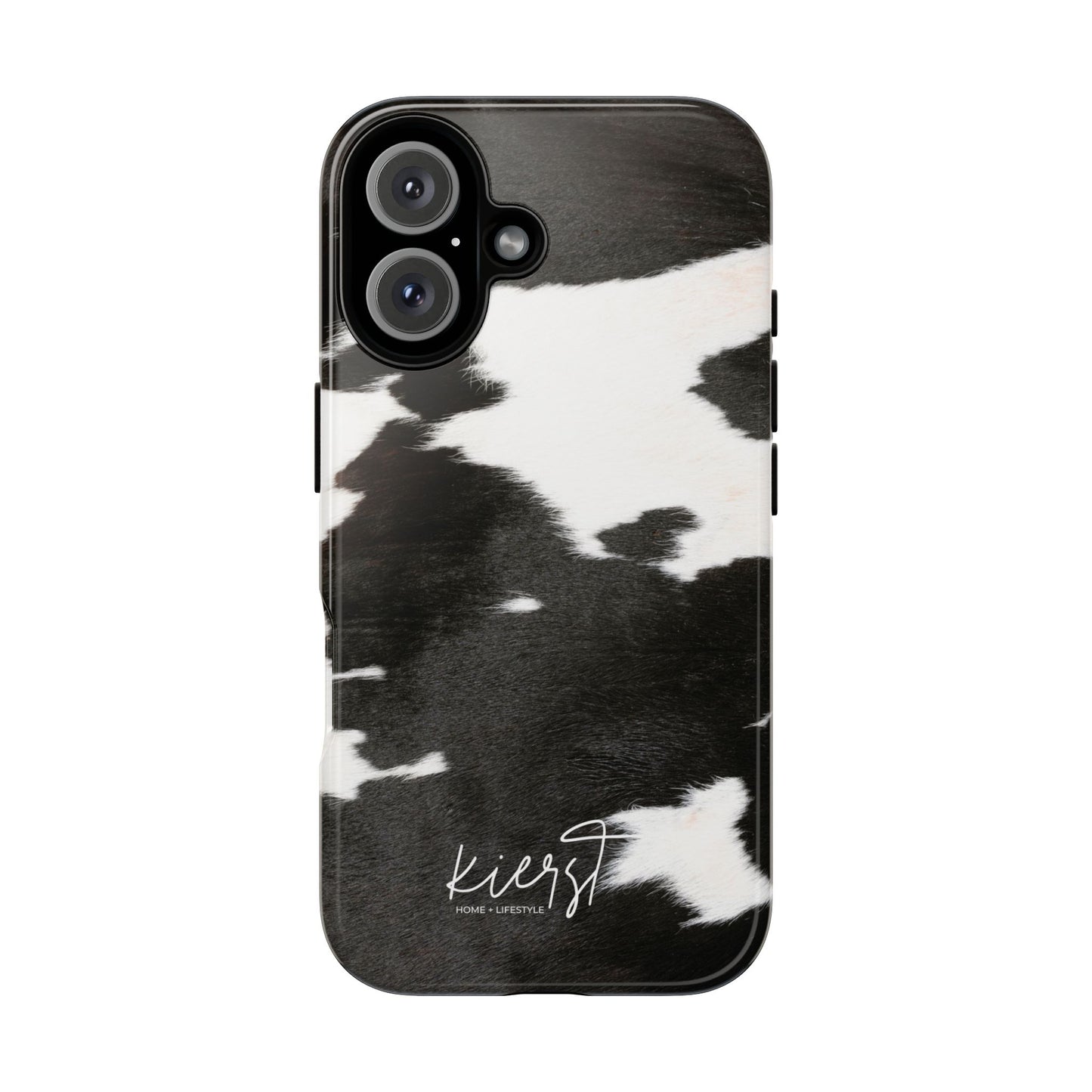 Black and White Cow Hide Print iPhone Case