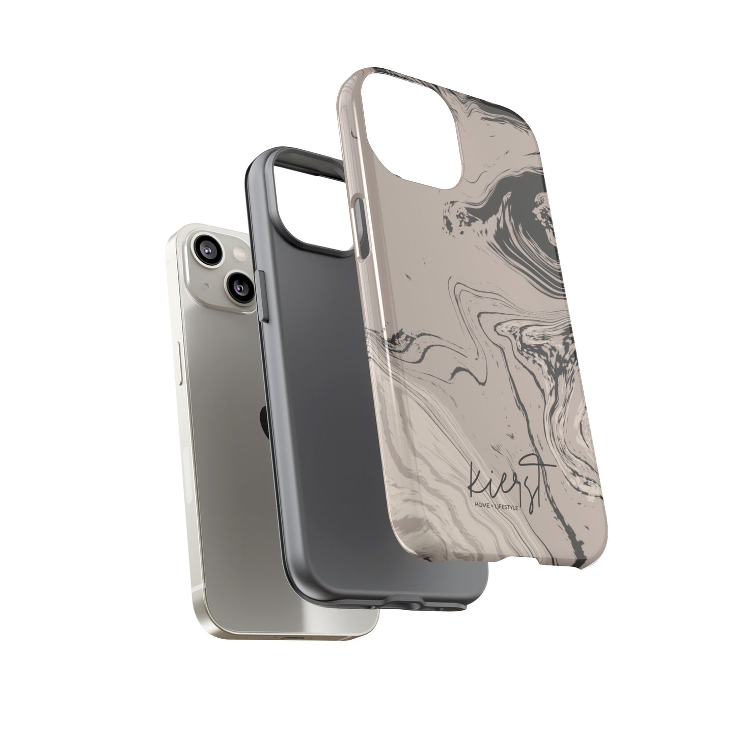 Cream, Grey, and Taupe Marble iPhone Case | A Bold Neutral Grounded in Softness