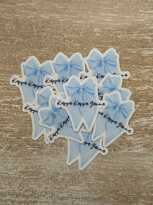 Pastel Blue Bow Kappa Kappa Gamma Sticker