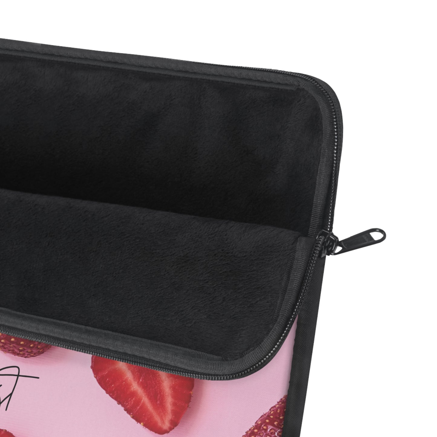 Strawberries Laptop Sleeve – Protective Case with Red Berries on Pink