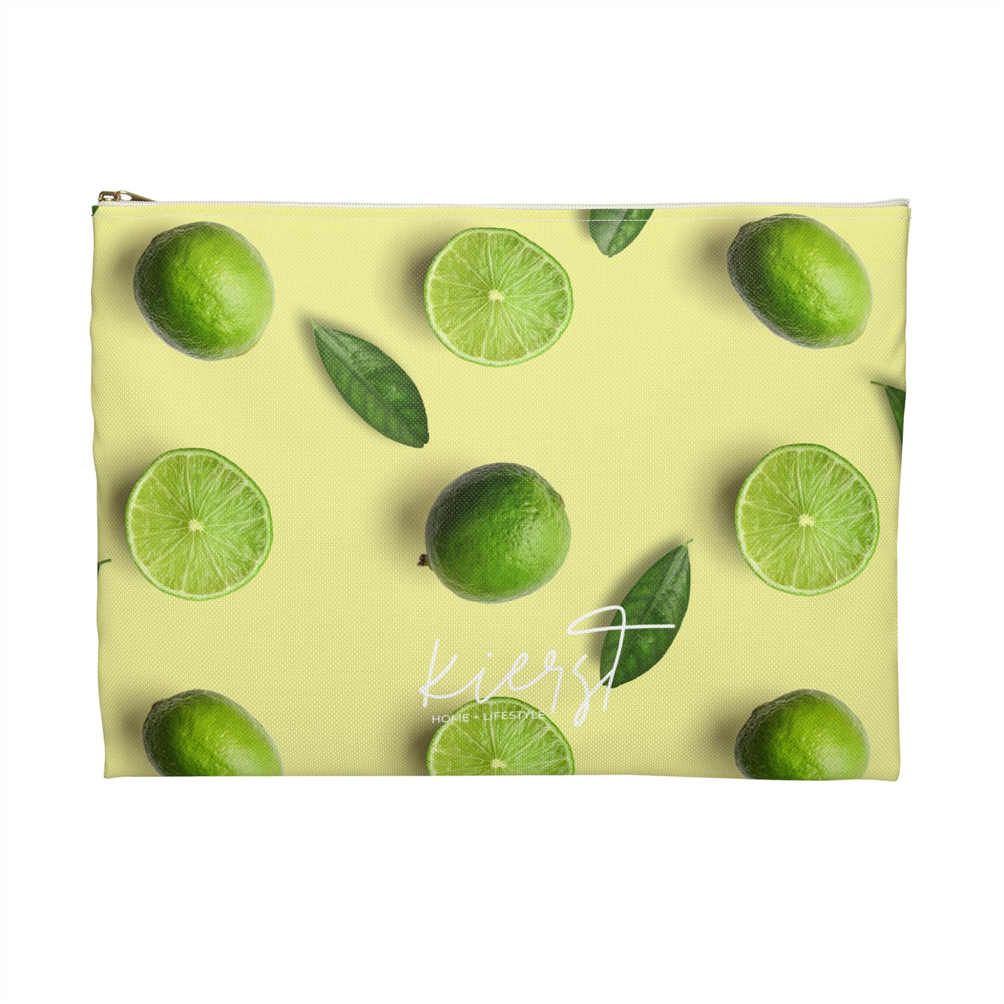 Limes Accessory Pouch – Limited Edition Citrus Print on Pastel Yellow