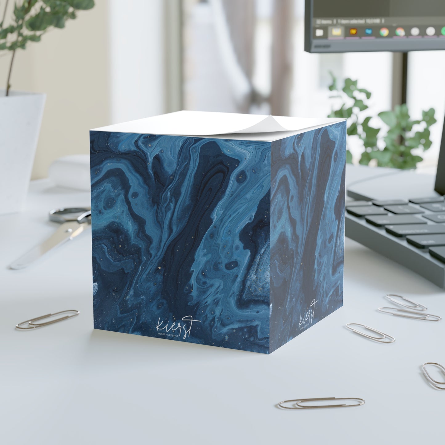 Blue Marble Sticky Note Cube | Bold Notes for Brilliant Ideas