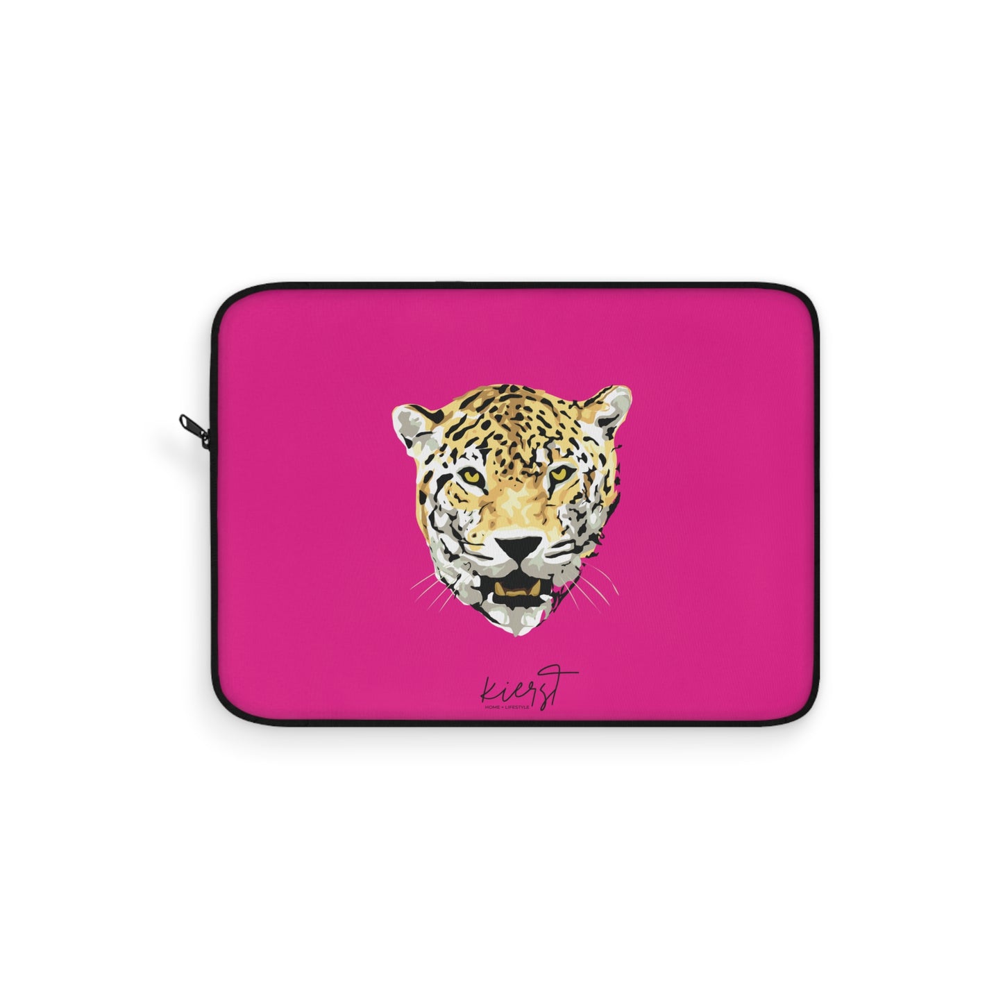 Leopard Head on Signature Hot Pink Laptop Sleeve | Limited Edition Fierce + Functional