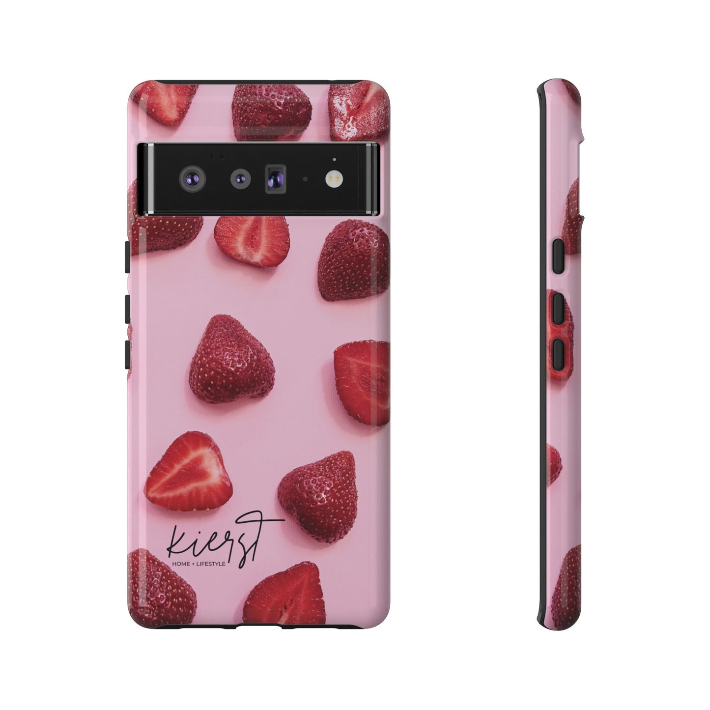 Strawberries Google Pixel Case | Blush-Toned Charm Meets Playful Precision