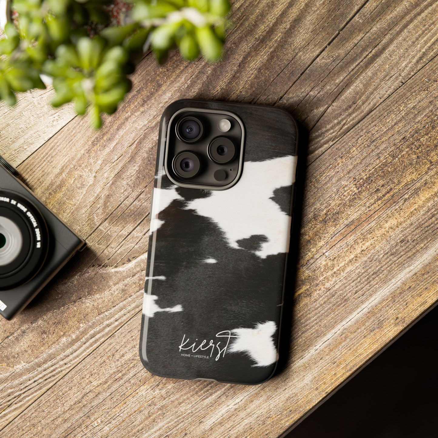 Black and White Cow Hide Print iPhone Case