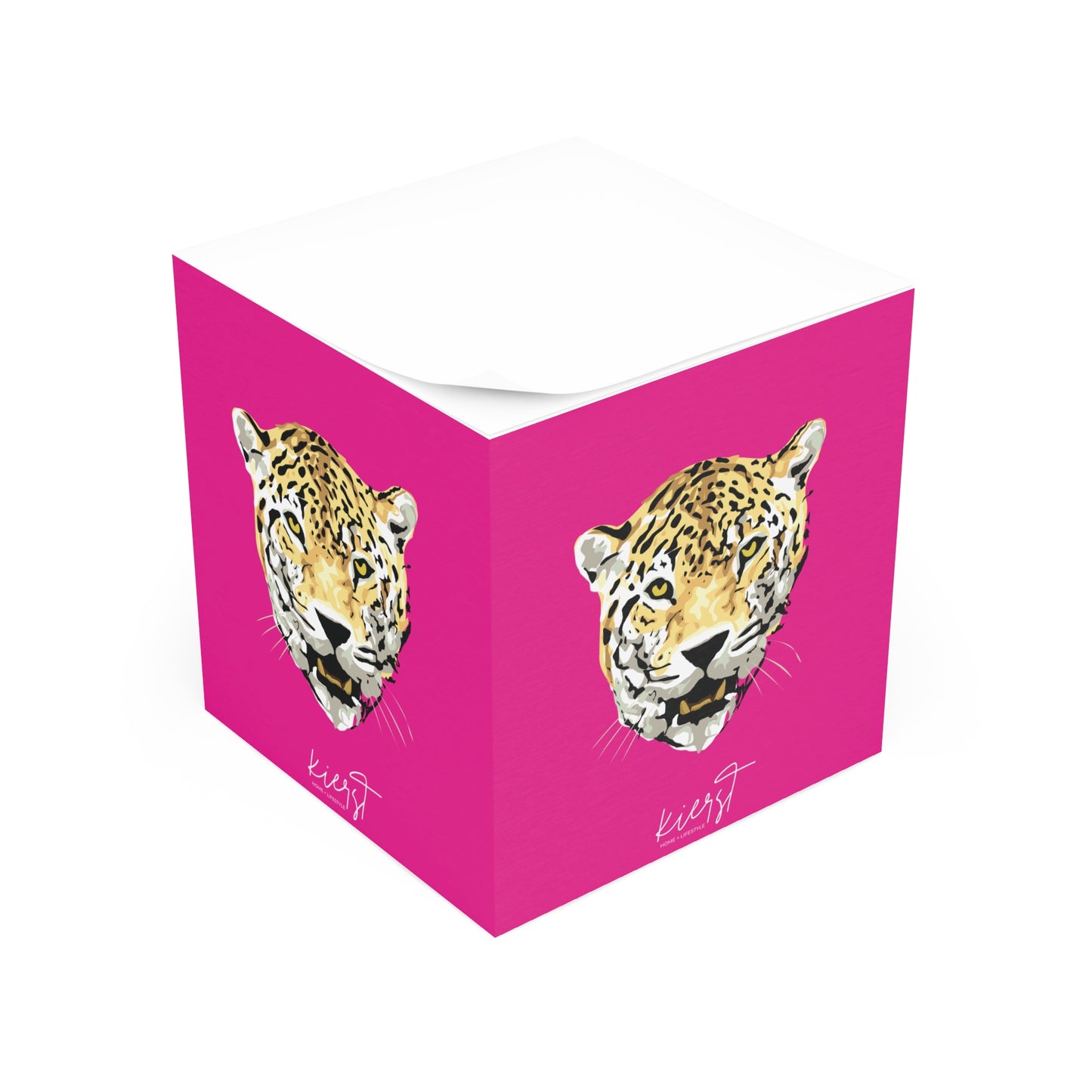 Leopard Head Sticky Note Cube | Signature Hot Pink – Limited Edition | Power Meets Pink