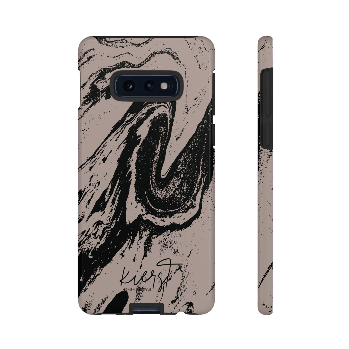 Taupe and Black Marble Samsung Galaxy Phone Case | Sleek, Durable Protection - Edgy, Modern Design
