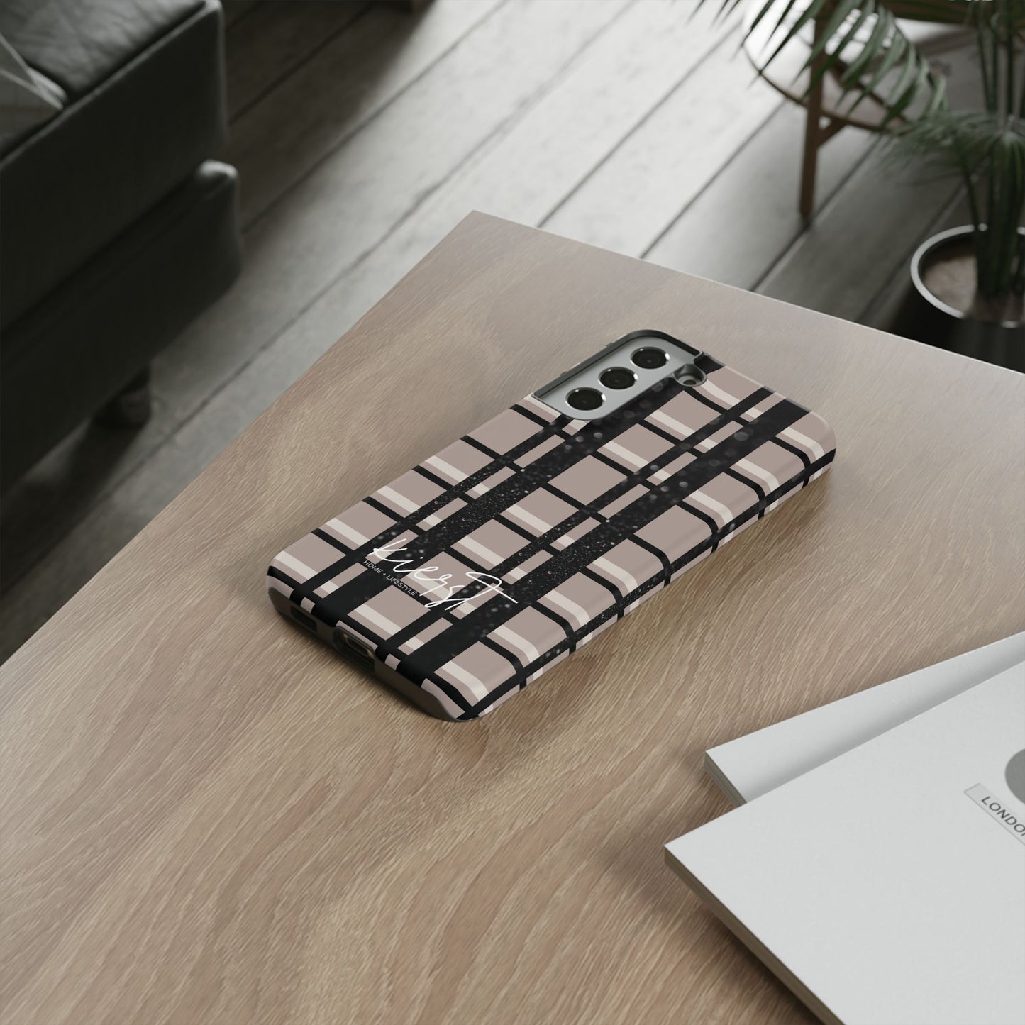 Elevated Neutrals Plaid Samsung Galaxy Case | Structured Style, Soft Edge