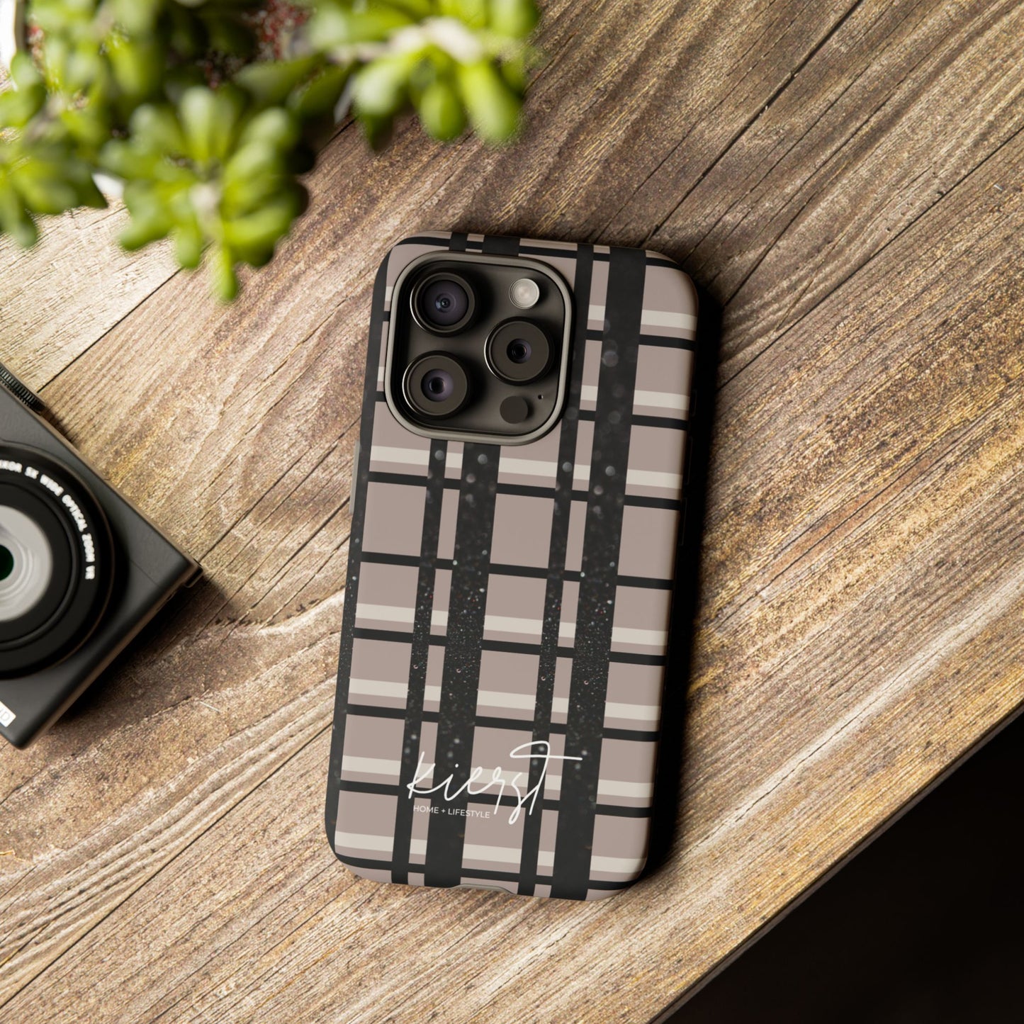 Elevated Neutrals Plaid iPhone Case | Classic Pattern, Modern Contrast