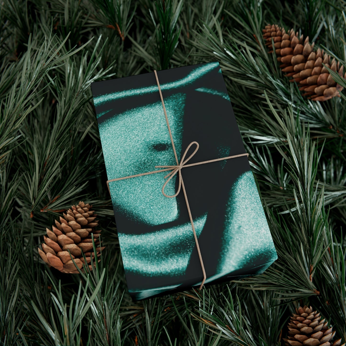 Emerald Satin Print Gift Wrapping Paper