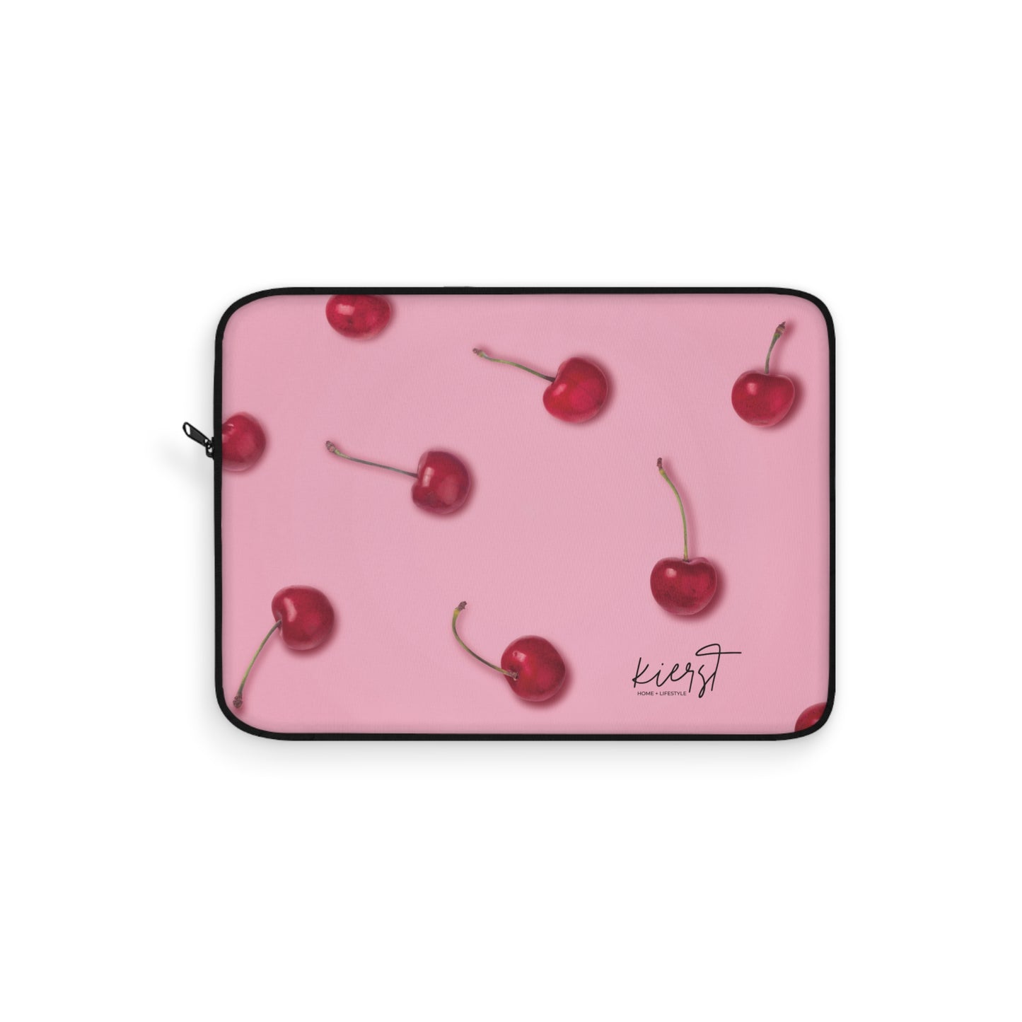 Cherries Laptop Sleeve | Pink Tech Accessory with Bold Fruit Print