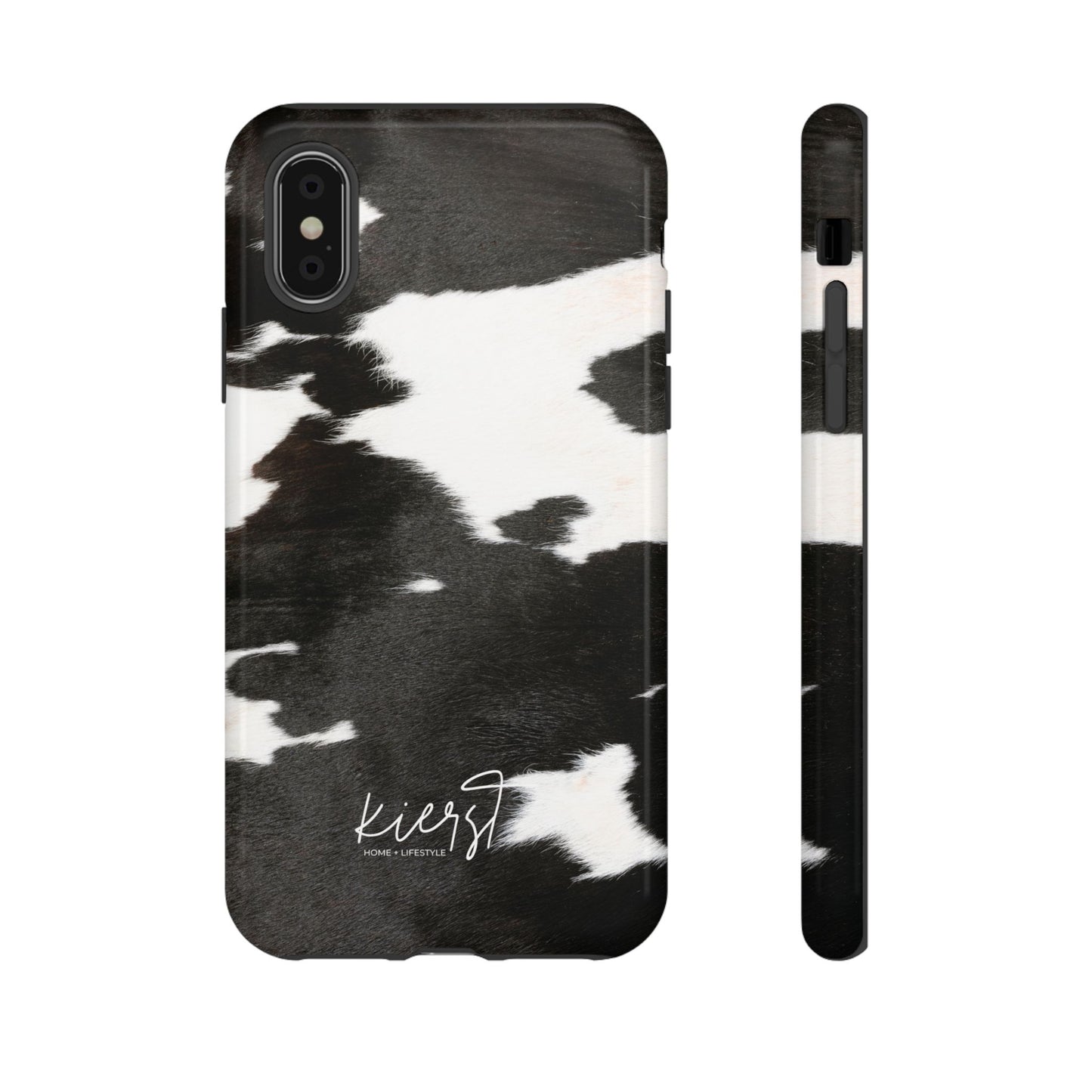 Black and White Cow Hide Print iPhone Case