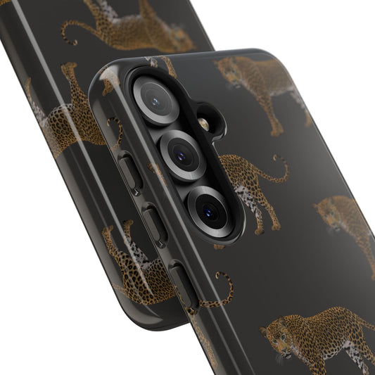 Leopards on Charcoal Samsung Galaxy Phone Case