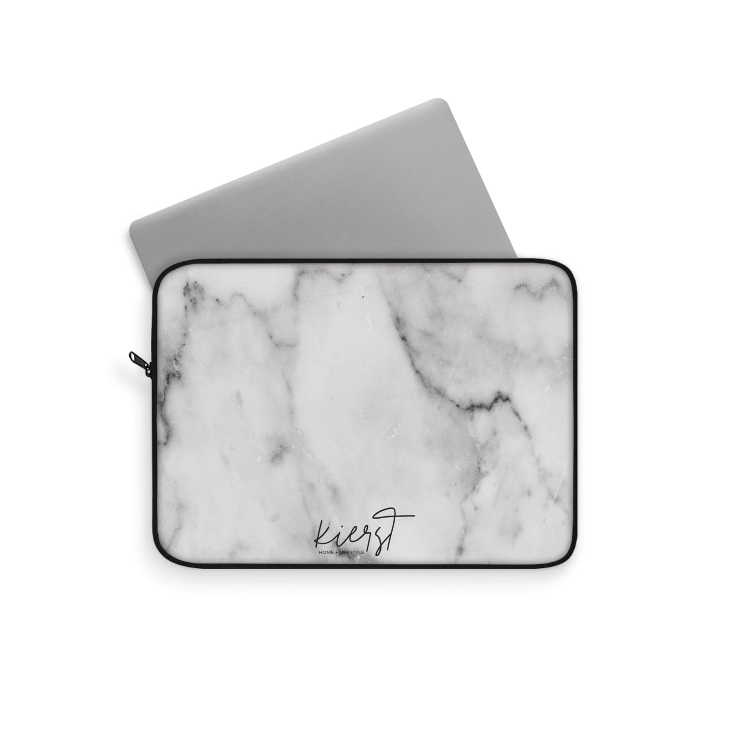Lived-In Grey and White Marble Laptop Sleeve | Everyday Classic