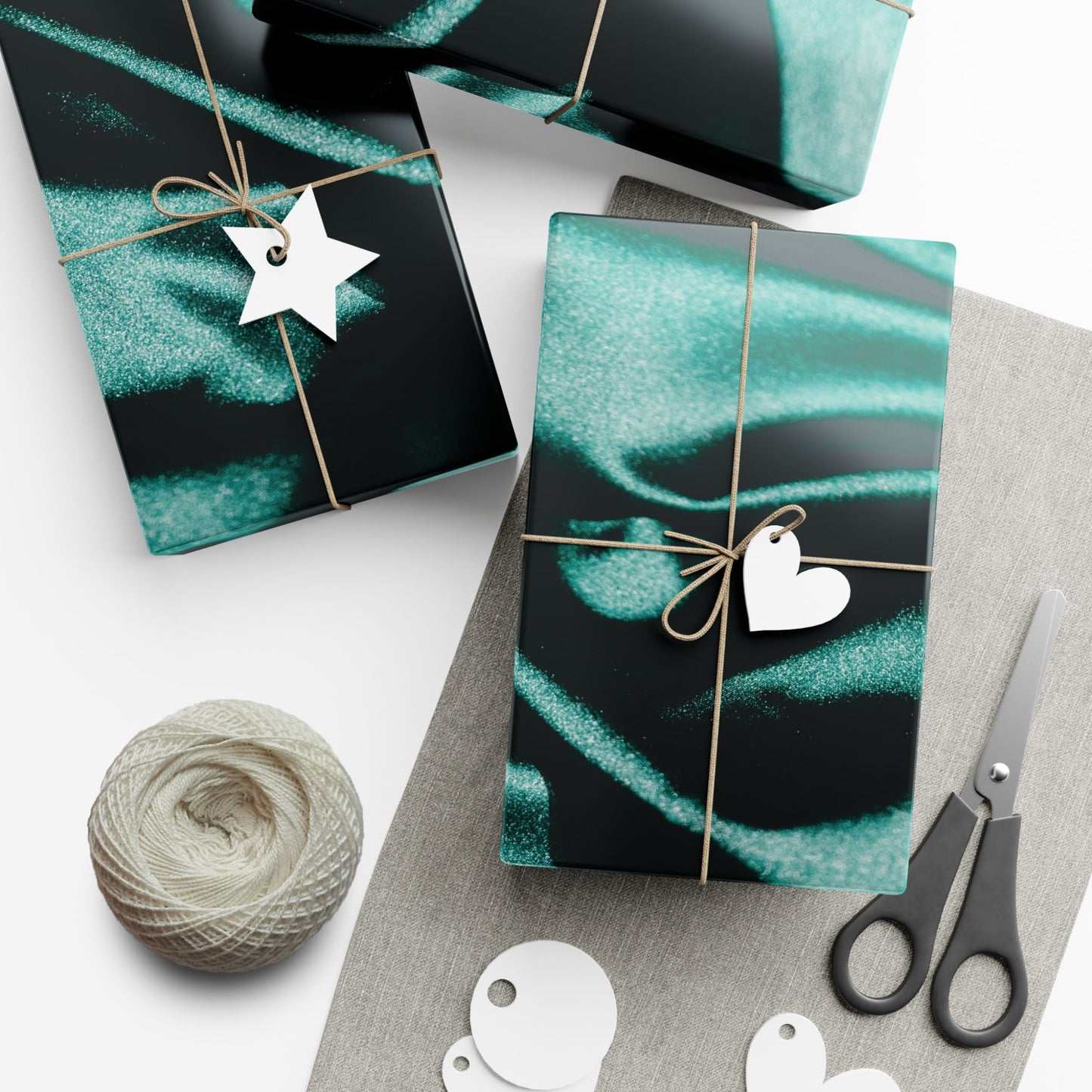 Emerald Satin Print Gift Wrapping Paper