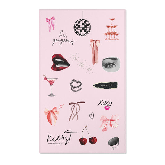 Edge of Romance Area Rug – Portrait Pink Collage Design