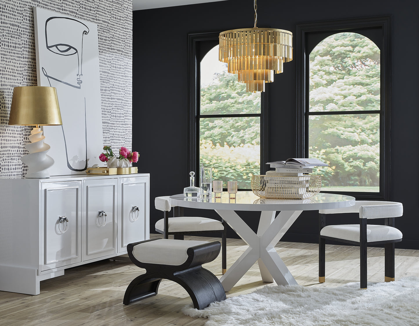 Jude Barrel Chair in Espresso Oak & White Linen