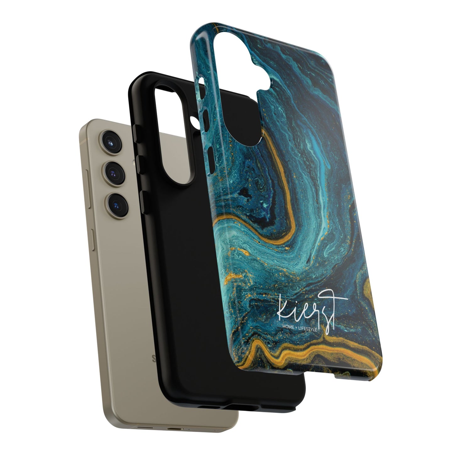 Gold & Teal Marble Samsung Galaxy Case | Swirled Depth Meets Everyday Edge