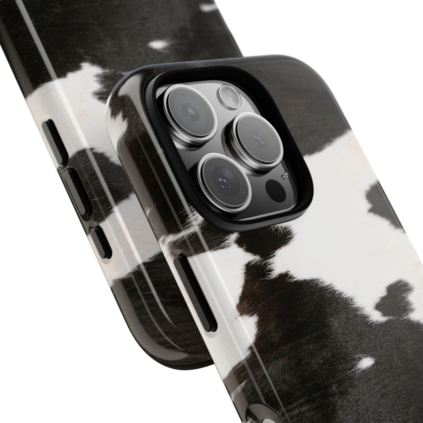 Black and White Cow Hide Print iPhone Case