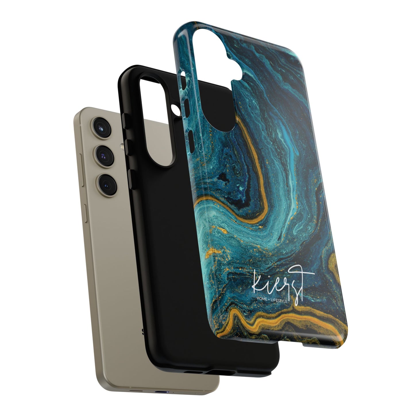 Gold & Teal Marble Samsung Galaxy Case | Swirled Depth Meets Everyday Edge