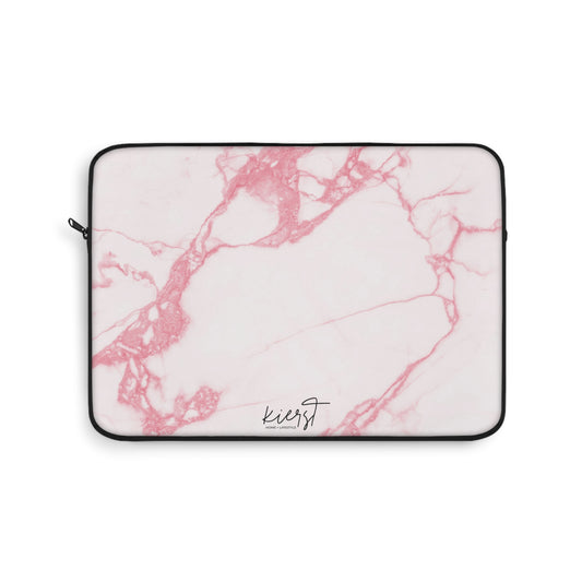 Pink & White Marble Laptop Sleeve | Soft Sophistication for Everyday Tech