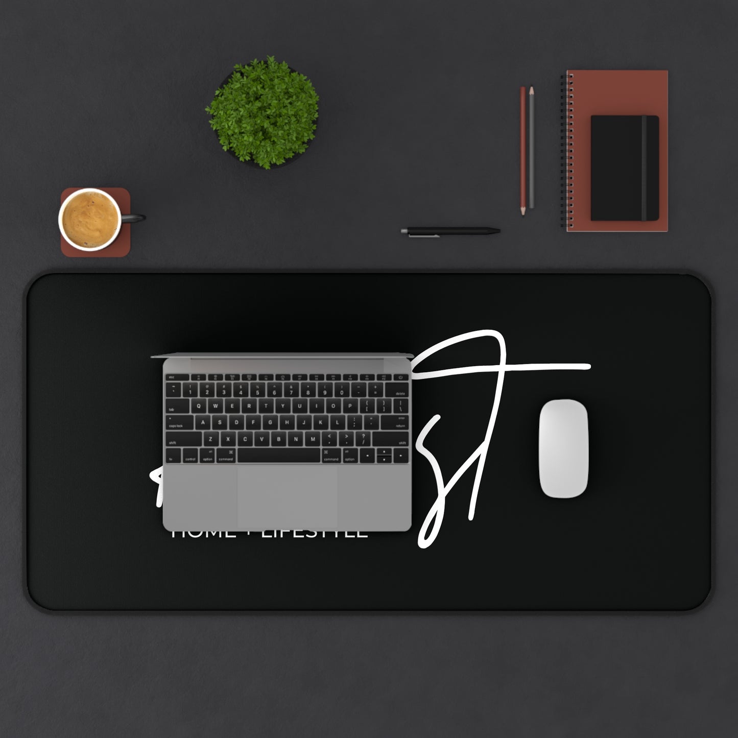 Black Desk Mat with kierst Logo | Sophisticated Workspace Staple